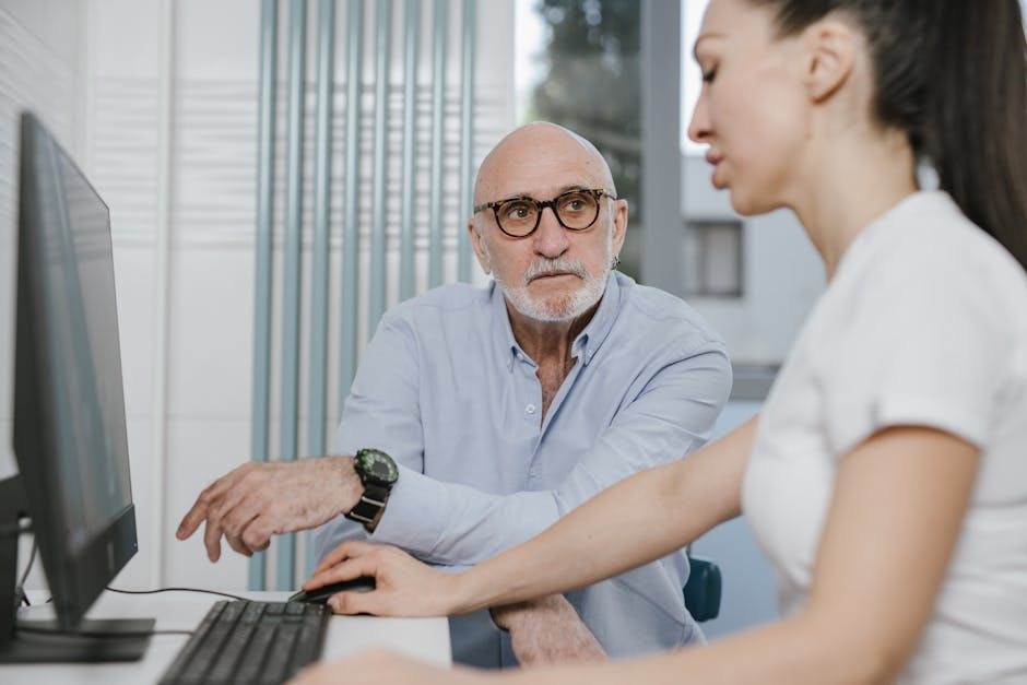 Senior man having a medical consultation with a healthcare provider - digestive tract problems