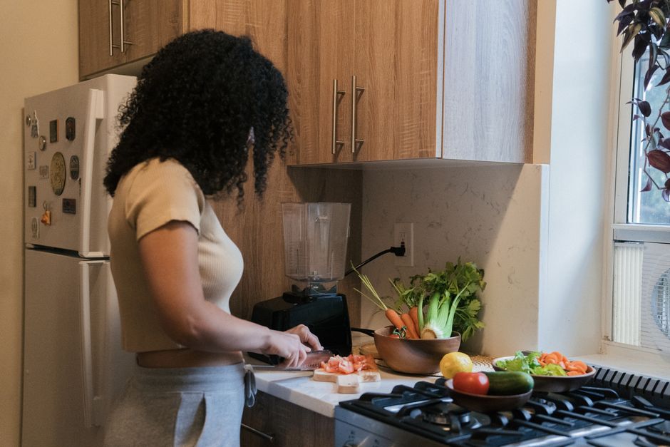 woman preparing healthy meal